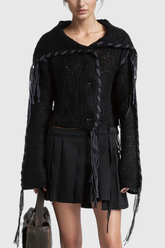 Aideen Püsküllü Kesikli Örgü Kısa Üst